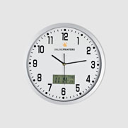 Analogue wall clock with digital display Durham