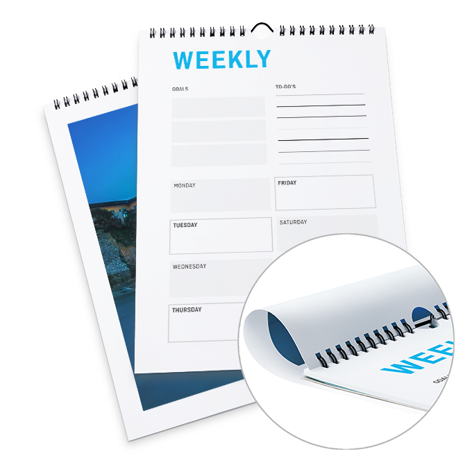 Weekly calendars with spiral binding 4/4