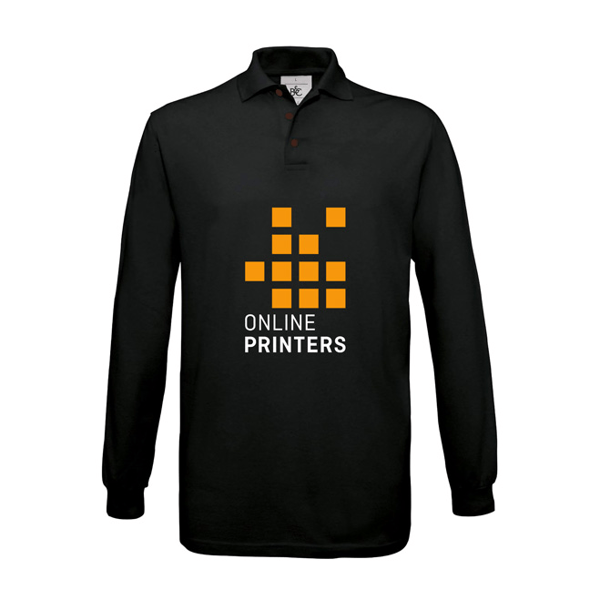 B&C Safran long sleeve polo shirts