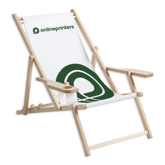 Wooden deck chairs with armrests