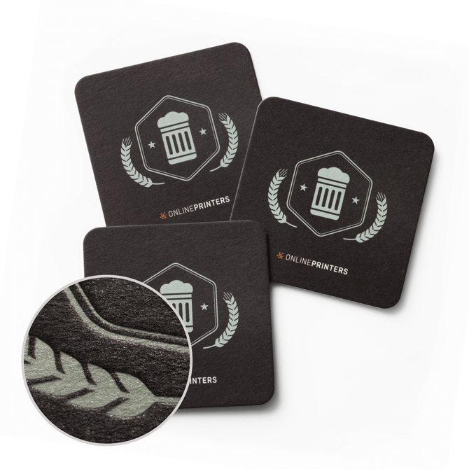 Image Beer mats with blind embossing