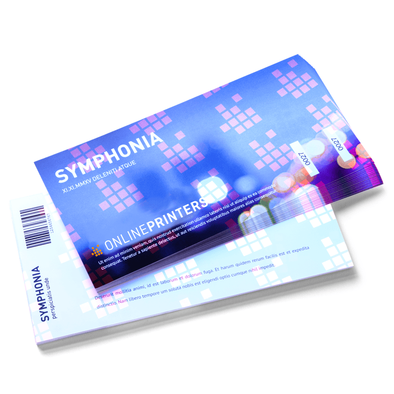 Event Tickets black-light ink, printed on both side
