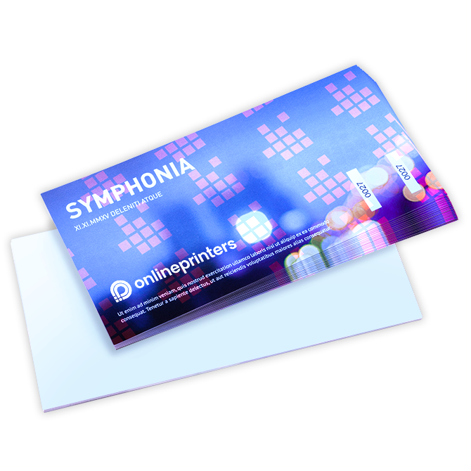 Event Tickets black-light ink, printed on one side