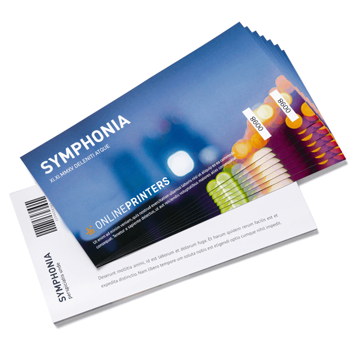 Event Tickets, printed on both side