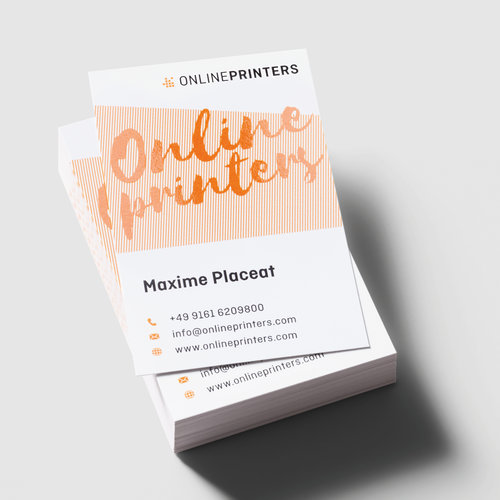 Business cards with spot UV varnish